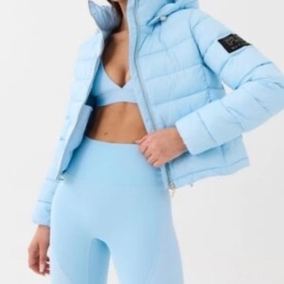 P.E NATION EXPEDITION Cropped Puffer Jacket in summer sky Blue S - Picture 1 of 10